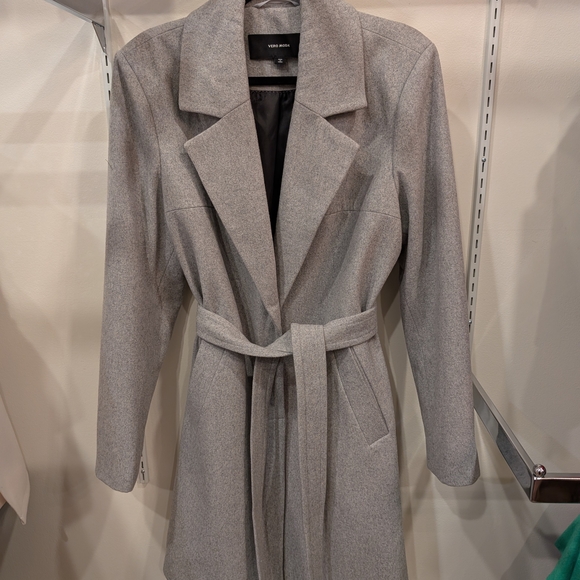 Vero Moda Women's Wool Light Grey Trench Coat. - Picture 5 of 16